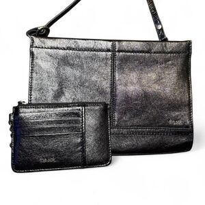 The Sak Women's Black Crossbody Bag Clutch and Matching wallet cardholder